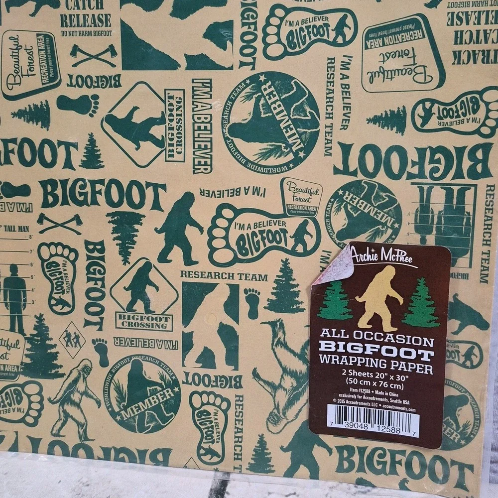 Bigfoot theme Gift Wrap 2 sheets per pack 20
